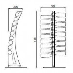 Neutral classic wine bottles display Self-supporting desing Bottles capacity 18 Transparent Model ARPA