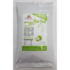 Powdered preparation already sweetened for SORBETS WITH GREEN APPLE FLAVOUR for slush machines Packs of gr.1250 in cartons of 12 bags Model 720
