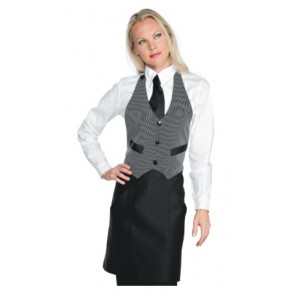 Unisex Garcon apron 100% Polyester black and pinstripe Model 037008