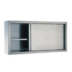 Hanging cabinet with sliding doors and middle shelf stainless steel AISI 430 or 304 Model PA1646