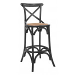 Indoor stool TESR Wood frame Rattan seat Model 1321-HT37