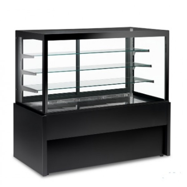 Refrigerated food counter ideal for fresh pastry and cold gastronomy Zoin Model Kristall KR150SDVG Double glazing Ventilated refrigeration without storage Without group