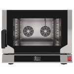 Electric digital convection oven with direct steam Model EKF411NTALUD Capacity n.4 trays/grids GN 1/1 cm 53 x 32,5 Power Kw 6,4 Hinged door