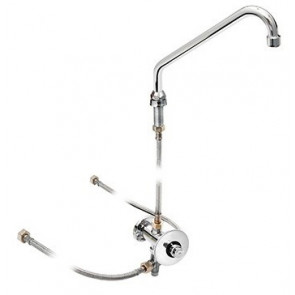 Self closing push bottom tap including swinging spout and flexible flow time 15 ± 25 sec MNL Model ARES010KIT
