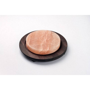 Round salt plate with wooden base Model PSR20B