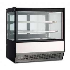 Ventilated snack-pastry countertop display cooler with sliding doors Model DLX70