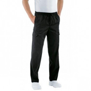 Chef trousers black 65% Polyester 35% cotton Available in different sizes Model 044001