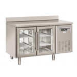 Tavolo Refrigerato con alzatina Modello SRG2200 Refrigerazione ventilata 2 Porte autochiudenti in vetro