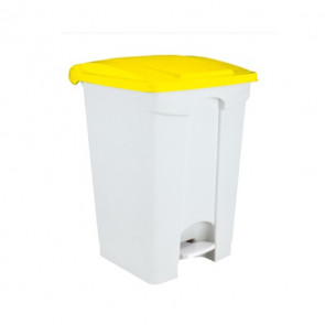 Mobile pedal bin in POLYPROPYLENE CONTITOP MOBILE 45 L MDL Colour WHITE and YELLOW Model 101456 PACK OF 3 PIECES
