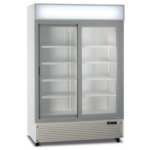 Ventilated refrigerated display 2 doors KLI Model CL1300V2GCSLWHITE