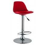 Indoor stool TESR Chromed metal frame Polypropylene seat Synthetic leather pad Model 997-K3001