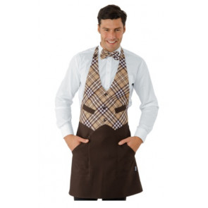 Unisex Garcon apron 100% Polyester Brown and Tartan 415 Model 037062