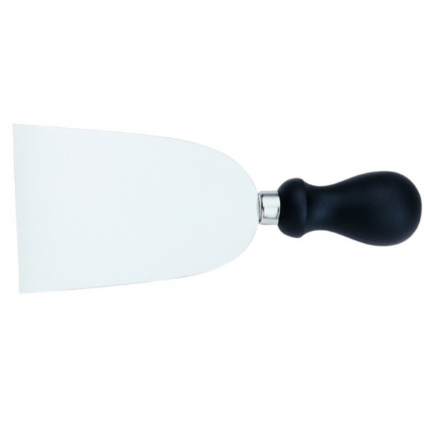 Veneto cheese knife. Tempered AISI 420 stainless steel blade with conical sharpening, satin finish.  Handle in rubberized non-toxic material, anti-slip and dishwasher safe.Blade.  Cm 14 Model CL1224