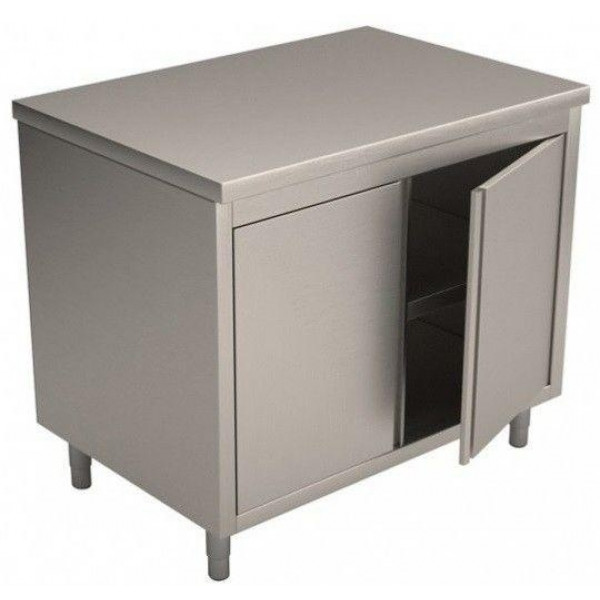 Stainless steel cabinet table hinged doors Without upstand Model APB066