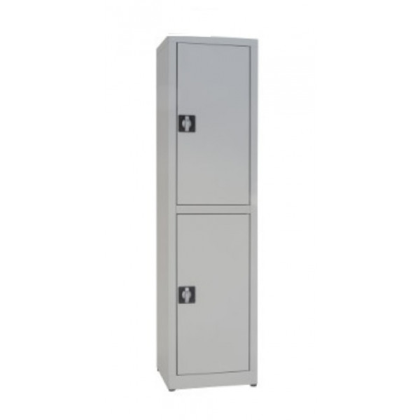 Changing room locker made of sheet plastic zinc IXP N 2 COMPARTMENTS N.2 overlapped hinged doors Model 6940850