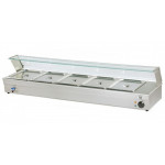 Counter display Bain-marie  Model BM105 with tap tank capacity n. 5 GN 1/2