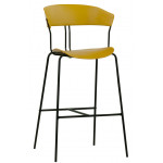 Indoor stool TESR Powder coated metal frame, seat and backrest in polypropylene Model 148-RD012