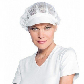 Woman cap with hairnet and visor IC 65% Polyester 35% cotton White Model 081010