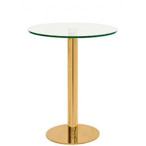 Indoor table TESR Stainless steel frame, gold effect, 13 mm tempered glass top Model 1768-F43G