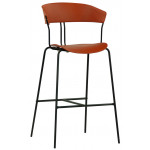 Indoor stool TESR Powder coated metal frame, seat and backrest in polypropylene Model 1903-RD02