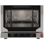 Electric ventilated convection oven with grill and humidification Model EKF411.3NGRILL Capacity n.4 trays/gridsGN 1/1 cm 53 x 32,5 Power Kw 5,2 Drop down door