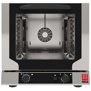 Electric ventilated convection oven with direct steam for gastronomy, bakery and pastry Model EKF423NUD Capacity 4 trays cm 42,9x 34,5 Power Kw 2,9 Drop down door