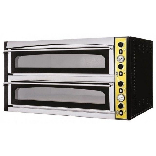 Electric mechanical pizza oven PF 2 cooking chambers Glass doors N. Pizzas 9 +9(Ø cm 35) Model ENDOR 99 GLASS
