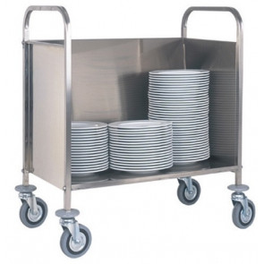 Plate trolleys Model CP1441 Structure in stainless steel tube. Swivel wheels. Capacity 200 plates