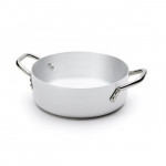 Shallow saucepan 2 handles in aluminium for induction Thickness 3 cm Model 290-3