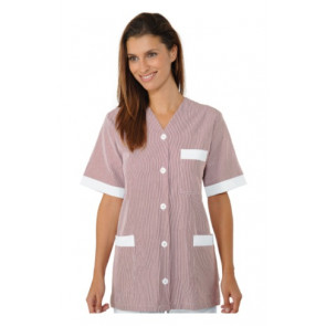 Woman Medina blouse SHORT SLEEVE 100% Cotton BORDEAUX STRIPED Avaible in different sizes Model 006733