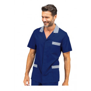 Chef jacket Peter Short sleeve 65% Polyester 35% Cotton Blue Available in different sizes Model 036102M