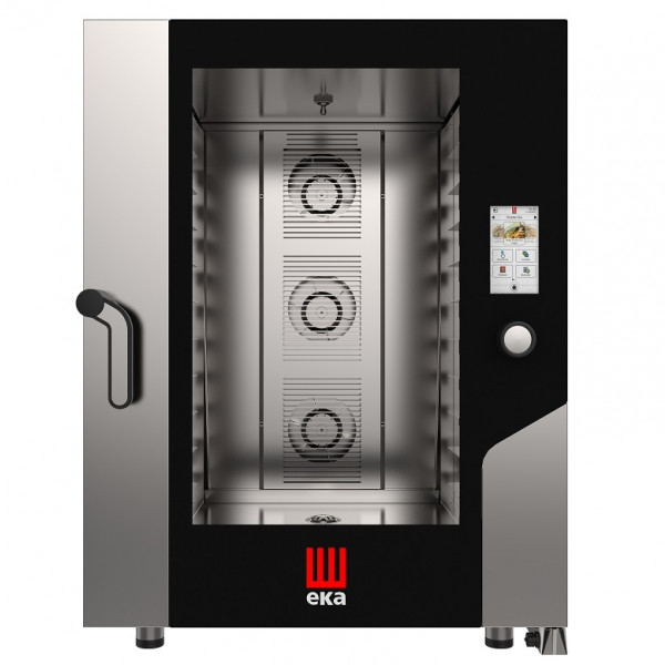Electric convection oven with TOUCH SCREEN controls with direct steam Model MKF1064TS Capacity n.10 trays cm 60x40 Power Kw 17