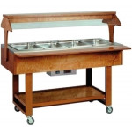 Wooden heated bain-marie display Model ELC2828 Colour walnut or wenge