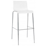 Stackable indoor stool TESR Chromed metal frame Polypropylene shell Model 932-K38