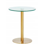 Indoor table TESR Stainless steel frame, gold effect, 13 mm tempered glass top Model 1769-F43B