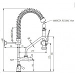 ONE HOLE PRE-RINSE UNIT WITH SWINGING “C” SPOUT, LEVER HANDLE, MINI VERSION MNL Model ERAMINI192