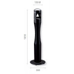 Floor standing ashtray MDL brushed black powder epoxy coated steel with handle For outdoor Model 108006