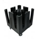 Plates trolley KAR Model CPP4_BLACK  molded polyethylene