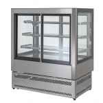 Hot vertical display for bakery and gastronomy with 4 sliding doors Model EVOKL4PORTE150HOT