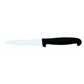 Paring knife Tempered AISI 420 stainless steel blade with conical sharpening,  satin finish. Handle in rubberized non-toxic material, anti-slip and dishwasher safe.Blade Cm 11 Model CL1236