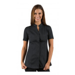 Woman Hibiscus blouse SHORT SLEEVE  BLACK available in different sizes Model 002601
