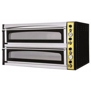 Electric mechanical pizza oven PF 2 cooking chambers Glass doors N. Pizzas 9 +9(Ø cm 35) Model ENDOR 99 GLASS