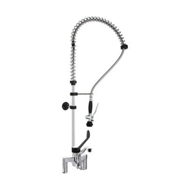 Two holes pre-rinse unit with swinging spout and plastic clinical lever MNL Model R0102020207