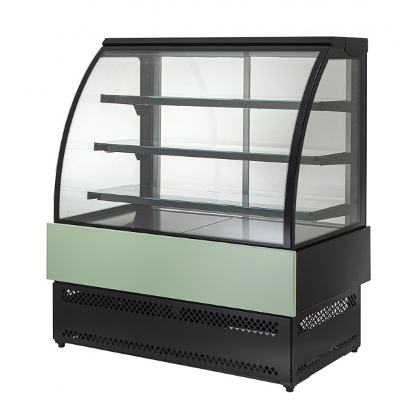 Refrigerated pastry display Model EVOLUX90REFRIGERATA Front glass opening With anti-fog system