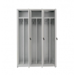 Changing room locker made of sheet plastic zinc IXP N 3 COMPARTMENTS N.3 overlapped hinged doors Model 69400