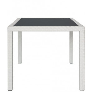 Outdoor table TESR Aluminum frame, polyethylene strap covering, tempered glass top 562-MCQ90