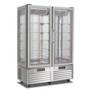 Pastry display four glass sides double thermostat KLI no frost in stainless steel Model VICTORIA132NFNSILVER