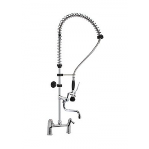 Two holes pre-rinse unit - swinging spout in the middle of the tube MNL Model R0102020130