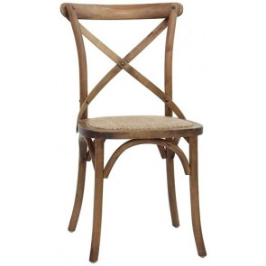 Indoor chair TESR Wood structure Antique effect Rattan seat Model 1188-HT36