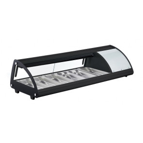 Refrigerated Sushi display Model AK613NSB Openable glass Containers capacity 6 GN1/3 H 4 cm